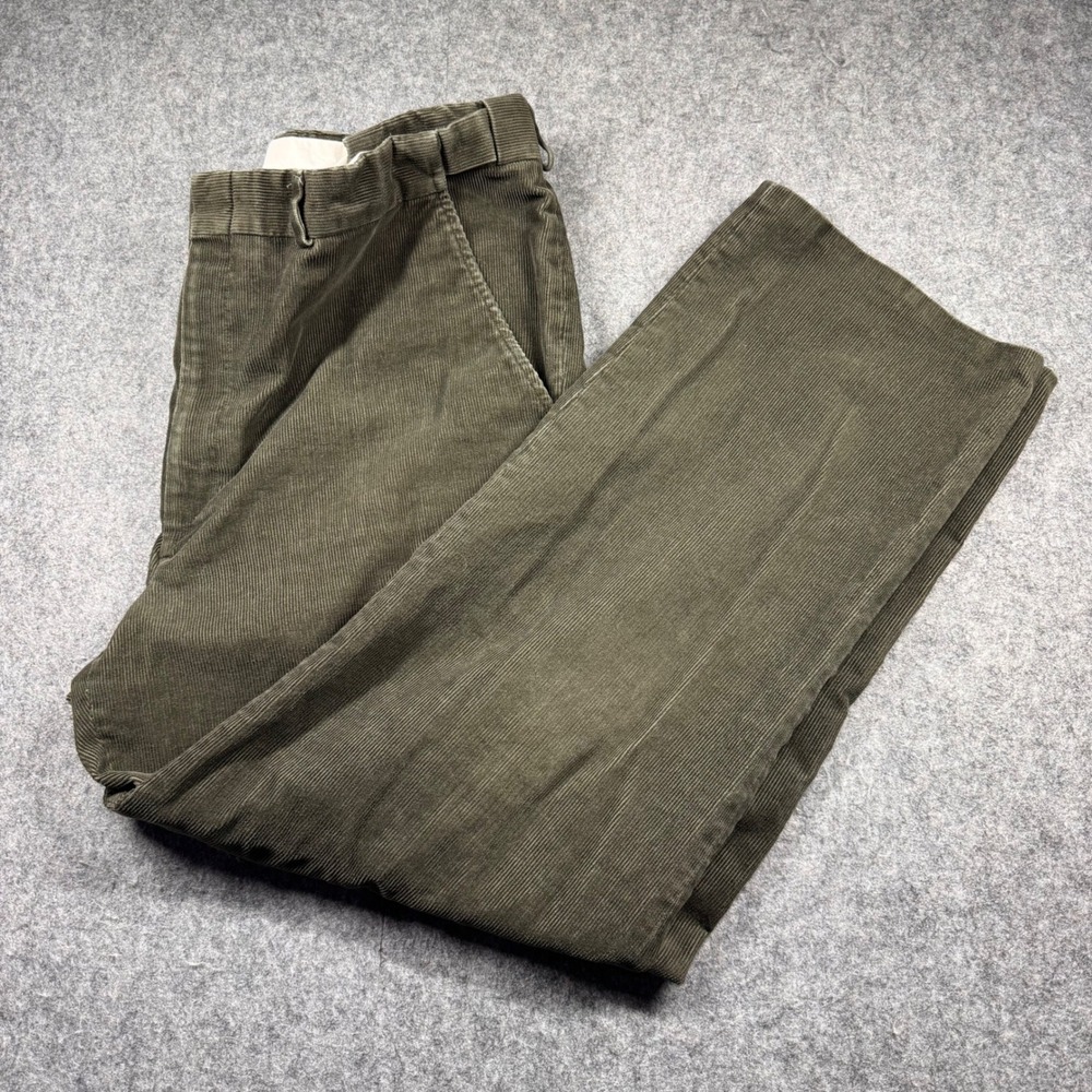 Vintage Wide‑Leg Corduroy Pants with A‑Band Expandable Waist Mens 38x30